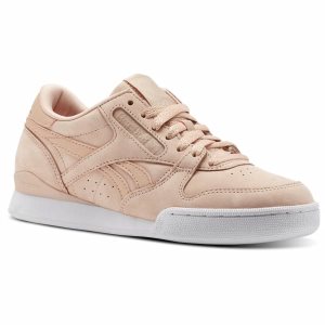 Reebok Phase I Pro Nude Nubuck Turnschuhe Damen - Rosa/Weiß - DE 864-XSG